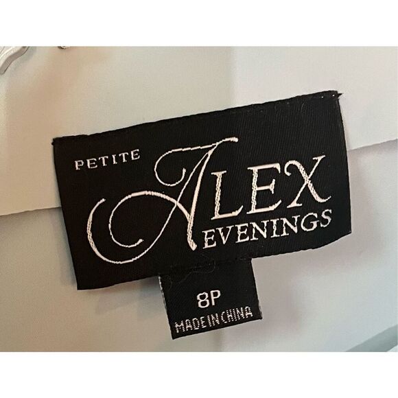 Alex Evenings Women's Slimming Long Side Ruched Dress with Cascade Ruffle Skirt - Picture 7 of 8